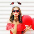 thumbnail image 4 of 1 Set 2pcs Women Valentine's Day Party Love Headbands Hair Hoops Headdress (Red), 4 of 4