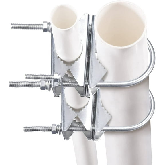 Eightwood Double Antenna Mast Clamp V-Jaw Bracket U Bolts Pipe Mounting Hardware 2 Sets for WiFi Antenna,Lora Antenna