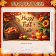 thumbnail image 2 of Decorative Design Happy Fall Banner Leaf Pattern Wooden Background Floral Basket for Autumn Decoration Outdoor Party Thanksgiving, 2 of 9