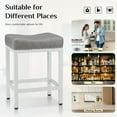 thumbnail image 5 of Yardi Yard Modern Bar Stools Set of 2, Counter Height Bar Stools, 2 Packs Bar Stools with Leather Seat Cushion and Steel Frame for Kitchen Island, Gray, 5 of 8