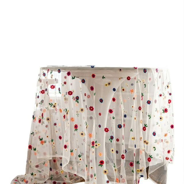 Nappe de Noël Nappe Broderie Colorée Petite Fraîche Nappe Rurale Nappe de Table de l'Action de Grâce