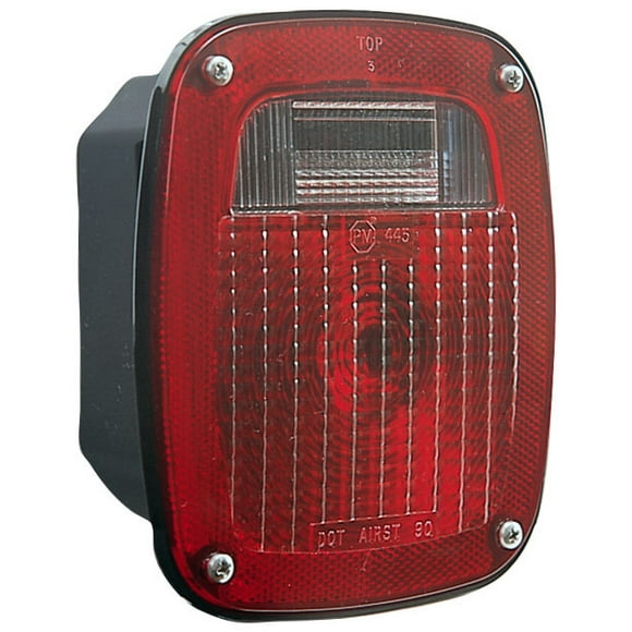 Peterson Mfg. Trailer Light V445 Stop/Turn/Tail Light; Incandescent Bulb; Red Lens; 6.63 Inch x 5.63 Inch; With License Light; Non-Submersible
