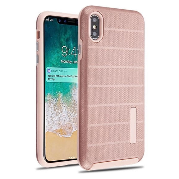 Apple iPhone Xs Max (6.5 Inch) - Phone Case Protective Shockproof Dots Textured Hybrid Rubber Rugged Cover Rose Gold Slim Phone Case for Apple iPhone Xs Max