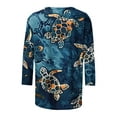 thumbnail image 3 of Drses Casual Tops for Women,Blouses for Women 2024 Women's 3/4 Length Sleeve Tops Casual Printed T-Shirts Round Neck Cute Tunic Tops, 3 of 5