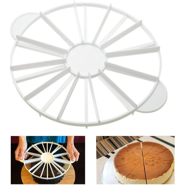 Marcador redondo para rebanadas de pastel y rebanador de pastel, cortador de pastel de queso, marcador de porción de pastel de doble cara, 10 o 12 rebanadas, funciona para pasteles de hasta