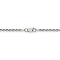 thumbnail image 3 of White Sterling Silver bracelet Chain style Rope Diamond-cut 7 in 2.25 mm, 3 of 4