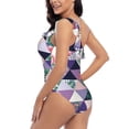 thumbnail image 4 of Goofa Plaid Flamingo Pattern Women's One Piece Swimsuits Tummy Control Bathing Suits Asymmetric One Shoulder Swimwear-Large, 4 of 6