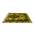 thumbnail image 2 of Ahgly Company Machine Washable Indoor Square Oriental Yellow Industrial Area Rugs, 7' Square, 2 of 4