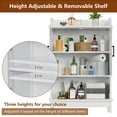 thumbnail image 6 of VEIKOUS Over the Toilet Storage Cabinet, Bathroom Space Saver W/ Adjustable Shelf & Rack, White, 6 of 13
