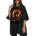 thumbnail image 4 of Plus Size Shirt for Women Black Tops for Women Short Sleeves Shirt for Women Skull (31) T Shirt Crewneck Shirt for Women 2XL, 4 of 5