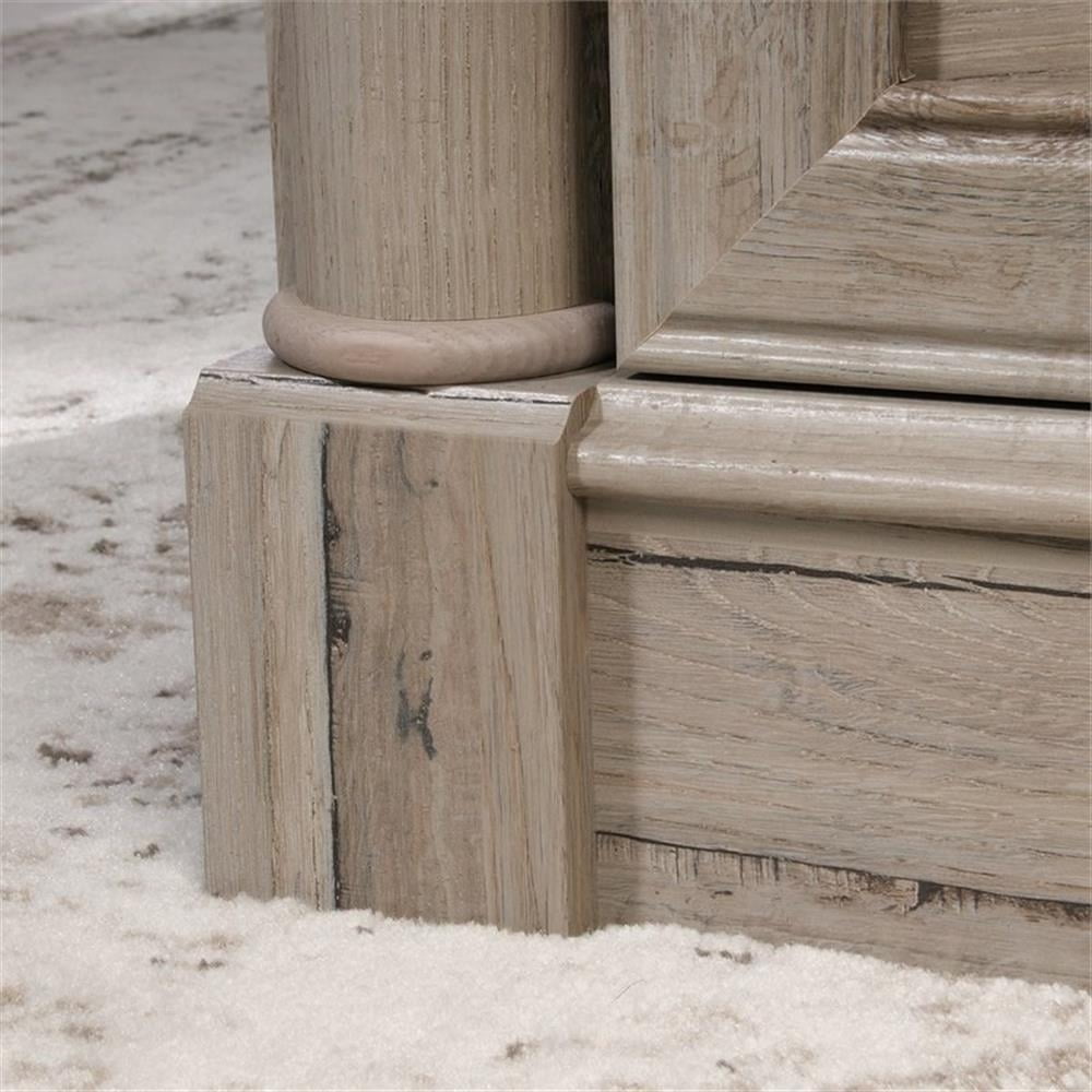 Pemberly Row Engineered Wood Executive Desk in Split Oak Finish