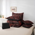 thumbnail image 6 of Feelyou Jungle Branches Teens Twin Bedding Sets 7-Piece, Rustic Leaf Botanical Bedding Comforter Set, Red Farmhouse Cabin Reversible Sheet Sets, Ultra Soft Bedroom Decor, 6 of 8