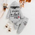 thumbnail image 2 of Gerichy Newborn Baby Boy Clothes Outfits Infant Letter Hoodie Romper Cute Pants Jumpsuit 0-18 Months, 2 of 7