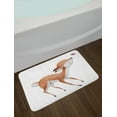 thumbnail image 2 of Kids Bath Mat, Young Deer with Pink Butterfly Lovely Forest Life Theme in Watercolors, Non-Slip Plush Mat Bathroom Kitchen Laundry Room Decor, 29.5 X 17.5 Inches, Pale Caramel Coconut Pink, Ambesonne, 2 of 2