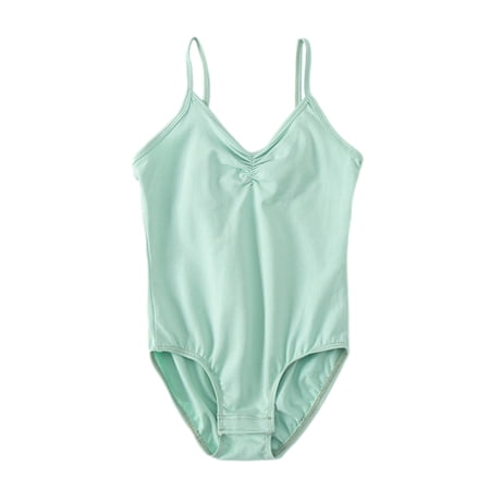GYRATEDREAM Performance Classics Camisole Ballet Leotards for Girls/Toddlers/Kids Adjustable Double Strap Gymnastics and Ballet Dancewear for 3-13 Years Light Green