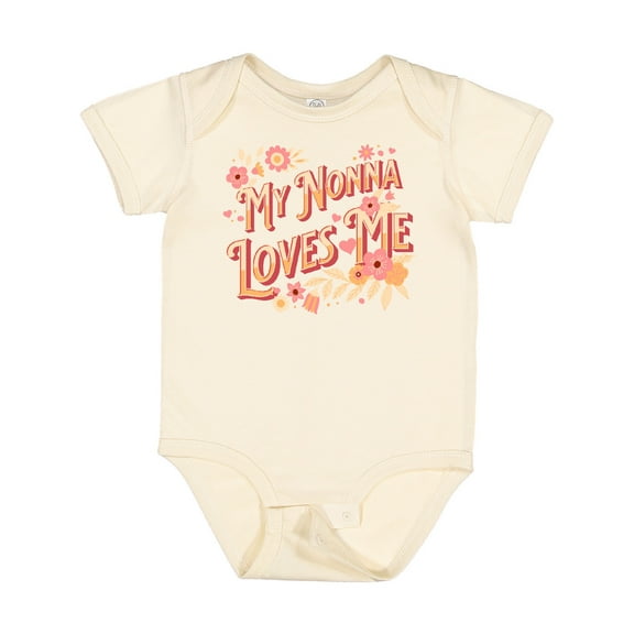 Inktastic Nonna Loves Me Granddaughter Flowers Girls Baby Bodysuit