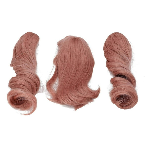Ball Jointed Doll Wig Double Ponytail Curly Long Hair Grip Clip Soft Synthetic Roman Curl Carrot Color 1/6 15.5‑17.5cm Head Circumference