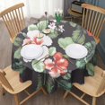 thumbnail image 3 of Pioneer Flower Floral Print Pattern Round Tablecloth 60"x60",Wrinkle Wipeable Table Cloth for Kitchen Dining Room Picnic Patio Party, 3 of 6