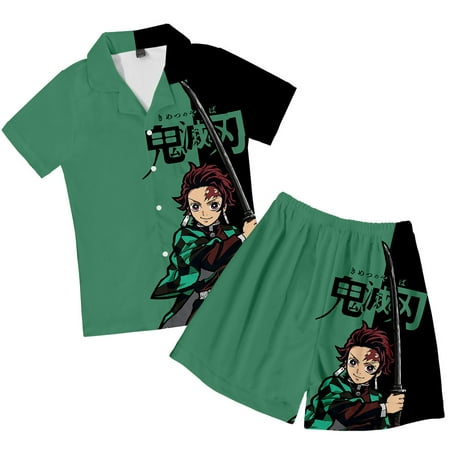 

Japan Anime Demon Slayer Costume Pajamas 3D Print Kimetsu No Yaiba Parent-Kids Home Wear Women Men Boys Girls Pajamas