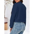 thumbnail image 5 of Long Sleeved Women Button Down Casual Crop Coat Bomber Jacket, 5 of 6