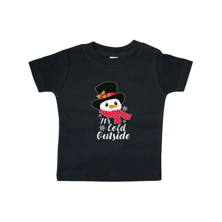 

Inktastic It s Cold Outside with Cute Snowman and Snowflakes Gift Baby Boy or Baby Girl T-Shirt