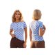 thumbnail image 3 of Camiseta de verano para mujer, estilo casual, corte ajustado, con estampado de lunares, cuello redondo y manga corta., 3 of 9