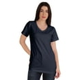 thumbnail image 1 of Inkmeso Basic V-neck Jersey T-shirt Short Sleeve Long Length Tee Workout Top For Womens, 1 of 8