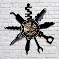 thumbnail image 3 of Reloj de pared decorativo con logotipo de taller de reparación de automóviles Reloj de vinilo Reloj de garaje Regalo de reparador Reloj de pared para el hogar, 3 of 5