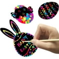 thumbnail image 2 of Turn the Table 48 Sets Easter Scratch Art for Kids Easter Egg Rainbow Scratch Art Bunny Eggs Chicks Scratch Paper Ornaments Crafts Decorations for Easter Scratch Art Party Favors Supplies, 2 of 4
