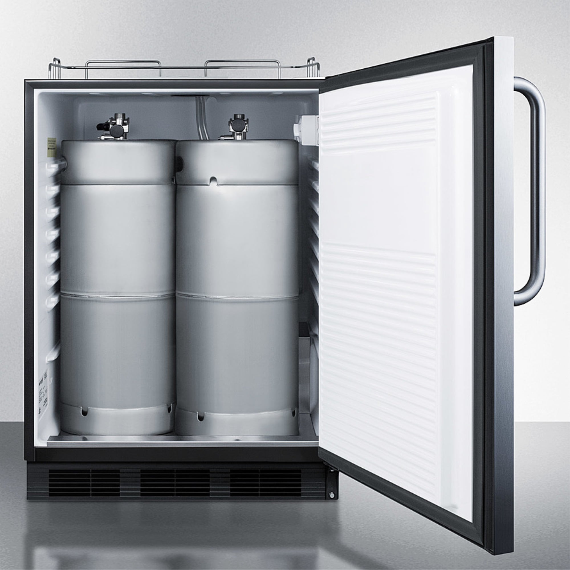ADA compliant commercial outdoor kegerator in complete stainless steel, designed for built-in or freestanding use; no tapping equipment included