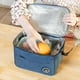 thumbnail image 3 of Bolsa de almuerzo portátil, caja térmica para alimentos, duradera, impermeable, para oficina, lonchera con correa para el hombro, organizador, estuche aislante, azul, 3 of 5