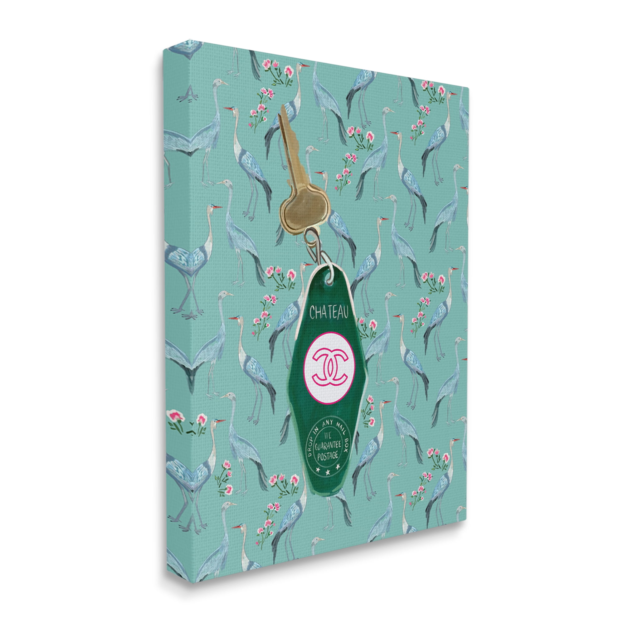 Stupell Industries Heron Patterned Glam Key Beauty & Fashion Painting Gallery Wrapped Canvas Art Print Wall Art, 24 x 30