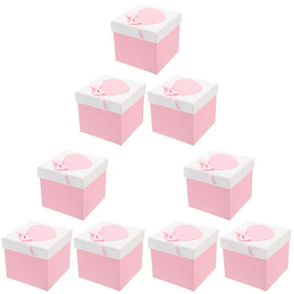 BERTDOMD 9-Piece Small Square Boxes with Lids for Birthdays, Christmas, Weddings, Baby Showers, Party Favors