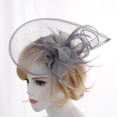 thumbnail image 3 of Novia Vintage Derby Fascinator Sombrero Diadema Cóctel Vino rojo Hugo Accesorio para el cabello de las mujeres, 3 of 8