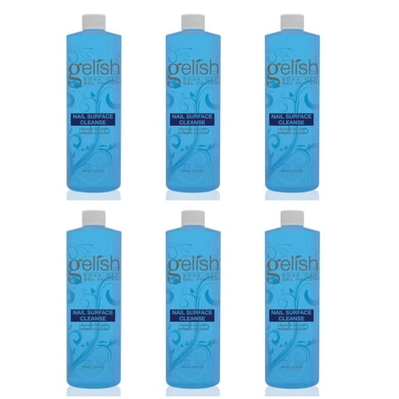 Gelish Nail Soak Off Surface Gel UV Top Coat Cleanser Bottle 480mL (6 Pack)