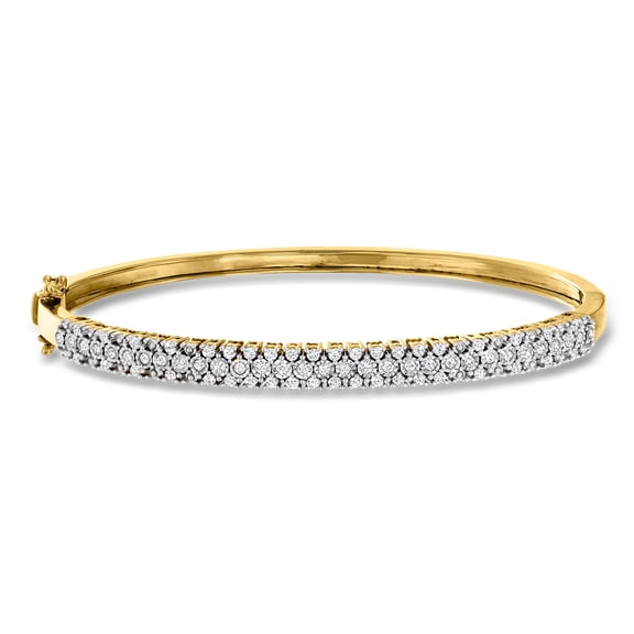 Ross-Simons 0.75 ct. t.w. Diamond Bangle Bracelet in 18kt Gold Over Sterling, Women's, Adult