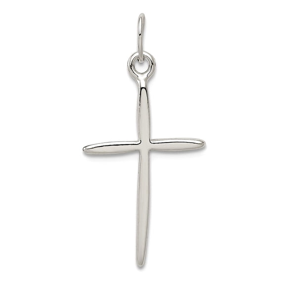 925 Sterling Silver Solid Polished Passion Religious Faith Cross Charm 25x12mm Wide Pendant Necklace for Women