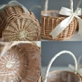 thumbnail image 7 of Rattan Flower Basket, Handmade Wicker Planter Basket with Plastic Liner & Handle, Woven Storage Basket for Home Wedding Garden Decoration, 7 of 7