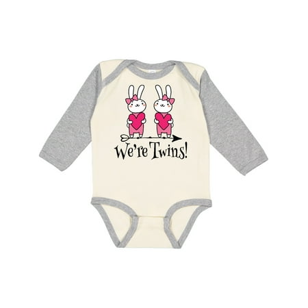 

Inktastic Twin Girl Gift Bunny Rabbit Gift Baby Girl Long Sleeve Bodysuit