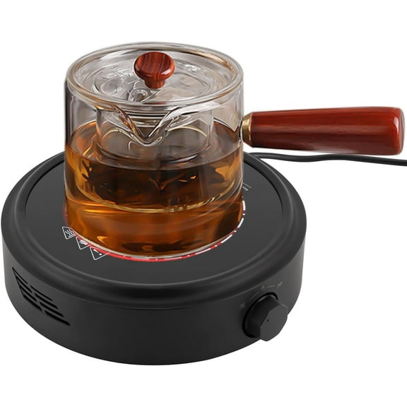 Electric Mini Stove, Portable Hot Plate 700W 110V Electric Stove for Boiling Water, Making Tea and Coffee, 8 * 2.8inch (Black)