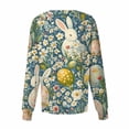 thumbnail image 2 of Womens Scrub Top，Women's Casual Long-Sleeve Single-Breasted Easter Print Nursing Scrub Top with Pocket，Light Green，S, 2 of 3