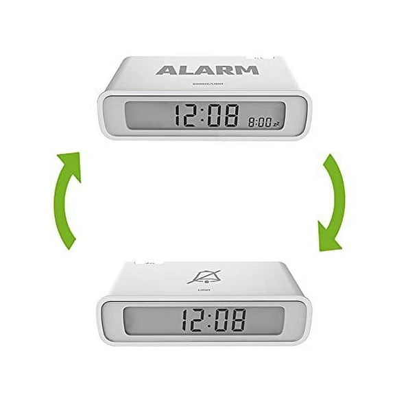 Baldr Digital LED Sunrise Alarm Clock, Reversible LCD Screen, Battery Operated, Small Clock for Kids & Travel
