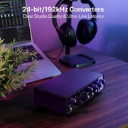 2x2 USB-C Audio Interface for PC/Mac Recording, 24-bit/192kHz, TS/XLR Inputs, Studio/Podcast/Streaming (Matte Black)