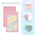 thumbnail image 3 of Uxcell Foil Pouch Bags with Clear Window Resealable Sample Bag for Candy and Jewelry Pink 5 x 8 Inch, 3 of 6