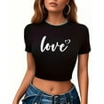 thumbnail image 5 of Plebaso T-Shirts Graphiques Courts pour Femmes Manches Courtes Imprimé Slim Col Rond T-Shirts d'Été Décontractés pour Femmes, 5 of 5