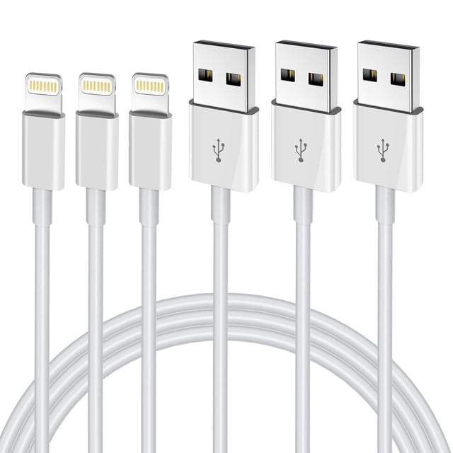 Cable Charger UIIAVS para iPhone Lightning de 1 m, blanco (paquete de 3)