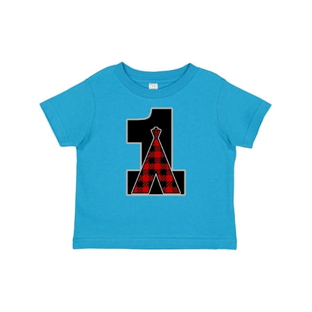 

Inktastic 1st Birthday Buffalo Plaid Teepee Gift Baby Boy or Baby Girl T-Shirt