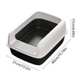 thumbnail image 3 of Open Top High Side Cat Litter Box, Semi-Enclosed Removable Pet Litter Tray, High-Sided Design Prevents Urine Leakage, Non-Stick, Easy to Clean, Indoor Cats Litter Pan, 3 of 6