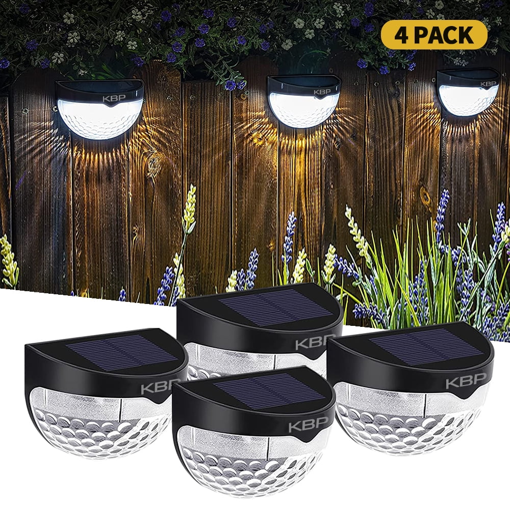 4Packs Garden Solar Lights Outdoor Solar Wall Light Solar Fence Lights
