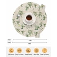 thumbnail image 6 of 13 Inch Round Placemats Set of 4, Summer Botanical Non Slip Heat Insulation PP Table Mats, Green Spring Floral Birds Rustic Washable Place Mats for Kitchen Dining Party Table Decor, 6 of 7